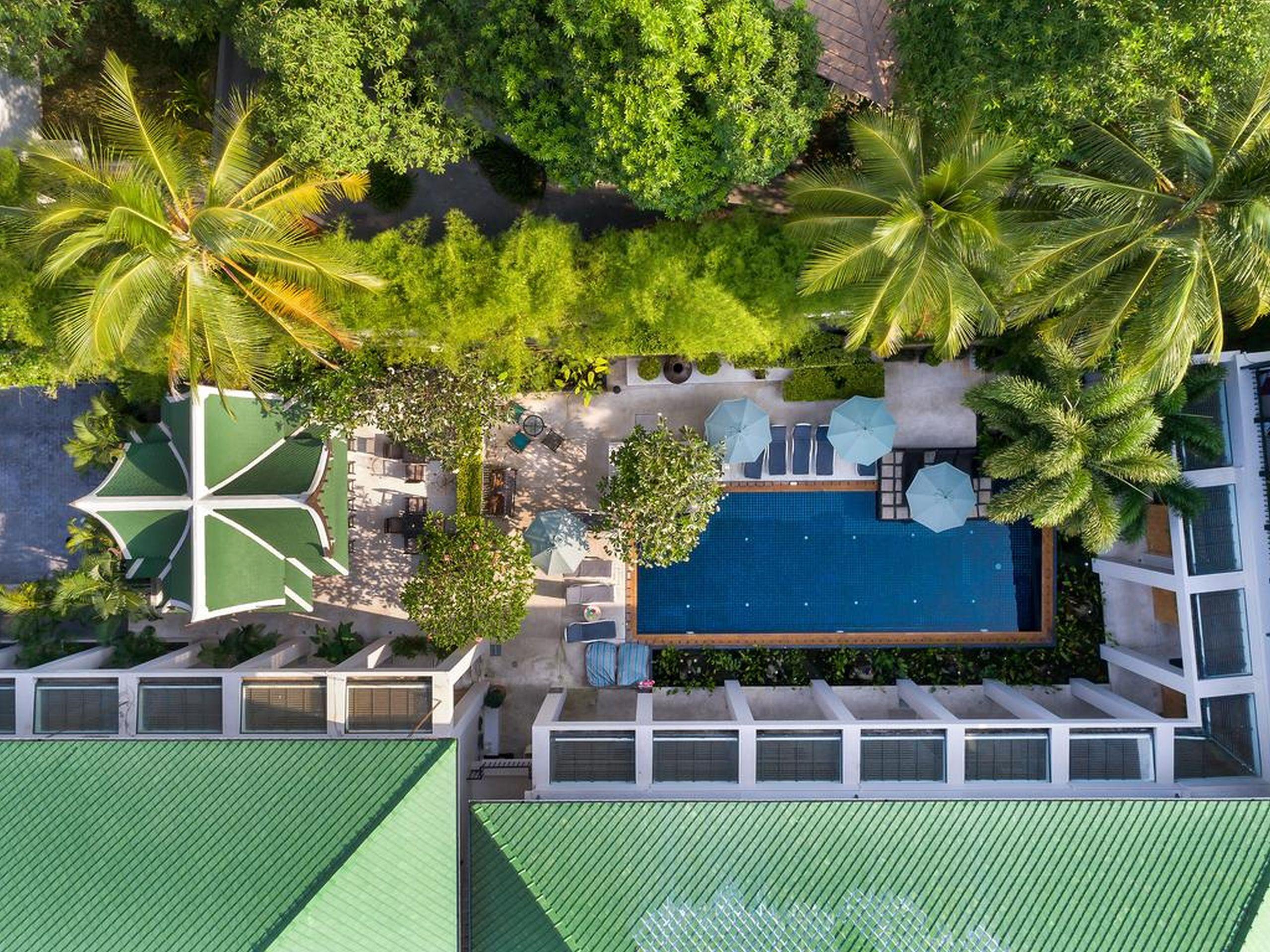 Outrigger Surin Beach Resort - Sha Extra Plus Екстериор снимка Aerial view of the hotel
